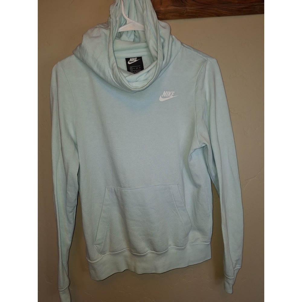 Nike Women's XS Sportswear Fleece Funnel Neck Hoodie Light Blue
